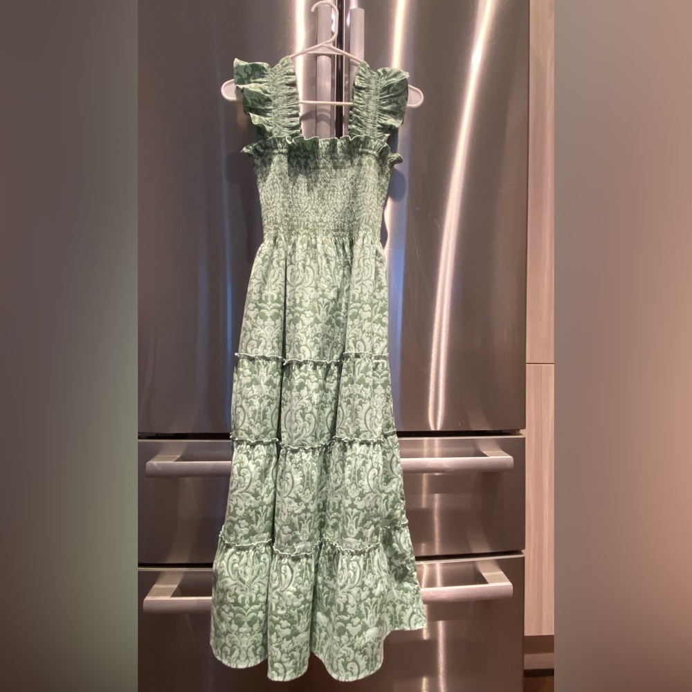 Hill House Green Jacquard Ellie Nap Dress